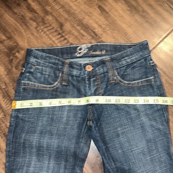 Frankie B 0 Blue Denim Jeans Straight Leg Pants Low Rise - Picture 8 of 8